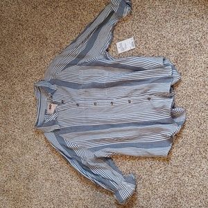 Grey/White Button Down Blouse